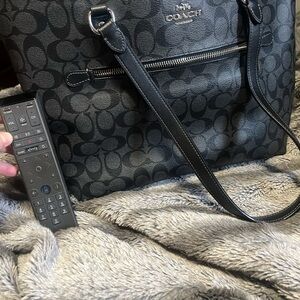 Coach Black Monogram Tote